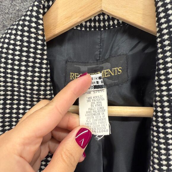 Requirements Blazer Women 18 Plus Gray Button Up Wool Lined Collared Long Sleeve - Picture 4 of 6